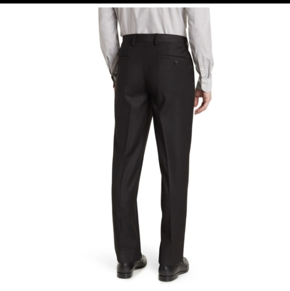Savile Row Mens Straight Leg Trouser Pants Strand Black Size 48L / 42W - Picture 2 of 4